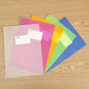 Folder A4 Transparent Color Single Page Clip PP Single Layer Lshaped Folder Plastic Single Clip Custom Presentation Folder Portfolio