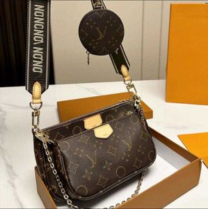Дизайнерская сумка с несколькими аксессуарами pochette louiseits роскошная женская сумка через плечо с клапаном на цепочке viutonits круглый кошелек на молнии для монет тройная холщовая сумка-клатч