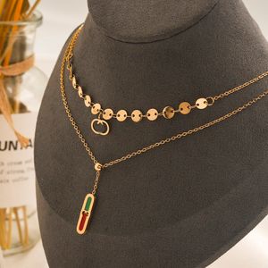 Nie verblassende 18 Karat vergoldete Luxus-Marken-Designer-Anhänger-Halsketten, Kristall-Edelstahl-Buchstaben-Choker-Anhänger-Halskette, Kette, Schmuck, Accessoires, Geschenke 2454