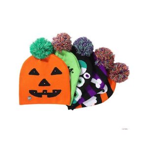 Imprezy Hats Halloween LED LED UP HAT ALIT Cap Dzieci Adt Dypkin Ghost Holiday Kostum