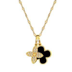Fashional New Womens Designer Fashion Flowers Four-leaf Clover Pendant Necklace Gold Necklaces Jewelry