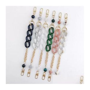 Keychains Lanyards Acrylic Double Chain Portable Retro Chains Mobile Phone Case Lanyard Anti-Lost Cord Strap Rope Wholesale Drop D Dhl4X