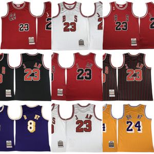 Autentyczny zszyty gracz Wersja klasyczna Retro Basketball koszulka żółta 60th 2007-08 koszulki 1997-98 White 1995-96 Czerwony mistrz Black Stripe 1996-97