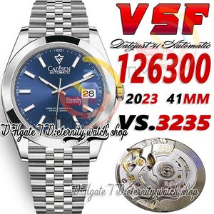 2023 sbf126300 DD3235 VSA3235 Automatic Mens Watch 41MM Polished Bezel Blue Dial Stick Markers SS 904L JubileeSteel Bracelet Super Edition eternity Wristwatch