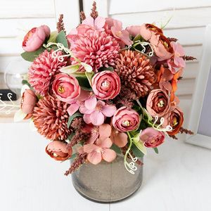 Dekorative Blumen, künstliche Blume, Dornenball, Schaumknospe, Hochzeit, Seidenszene, Dekoration, gefälschter Blumenstrauß, Sommerhaus, Wohnzimmer, Partyzubehör