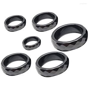 Cluster Rings 4XBF Unisex Ansia Band Ring Ematite Magnet Stone Therapy Dolore Assorbe Energia Negativa