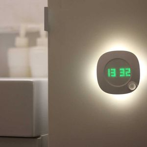 Lights Digital LED Children Light Motion Sensor Wall AAA Battery Time Clock WC Home Toilet Bedroom Night Lamp with Magnet HKD230628