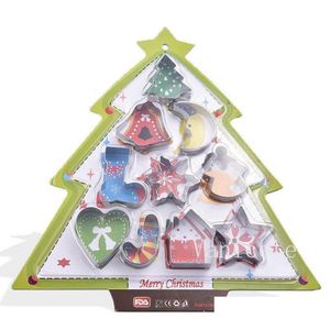 Baking Moulds 430 Stainless Steel Christmas Mods Fruit Vegetable Tools Xmas-Tree Bell Snowflake Biscuit Mold Creative Diy Cookie Cut Dhbap