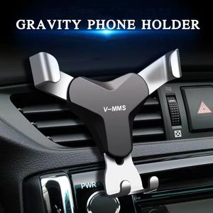 Universal Gravity Car Holder i Car Air Vent Mount Clip Cell Holder för iPhone 12 Samsung Inga magnetiska GPS -mobiltelefoninnehavare