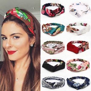 Bandanas Spring Summer Cross Silk Hairband Broadside Polka Dot Elastic Movement Face Wash Headband Hairband Factory Direct Sales X0628