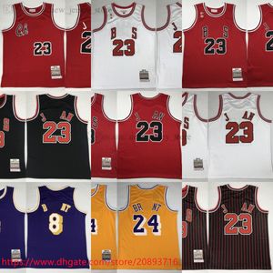 Autentyczna zszyta wersja gracza klasyczna koszulka koszykówki retro żółta 60th 2007-08 Bryant Jerseys 1997-98 White 1995-96 Czerwony mistrz Black Stripe 1996-97 Man