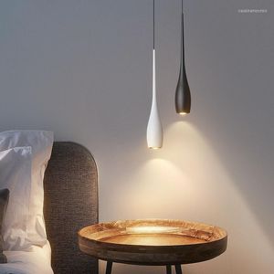 Pendant Lamps Nordic Bedroom Bedside Lamp Modern Minimalist Hanging Lights Creative Water Drop Small Chandelier Home Decor Led Lustres