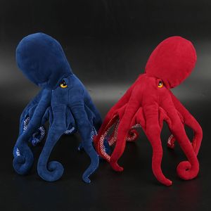 Plush Dolls 45 85cm Simulated Octopus Plush Toy Squid Sea Animal Real Life Soft Stuffed Doll Red Blue Pillow Car Room Decor Accessory Gift 230627