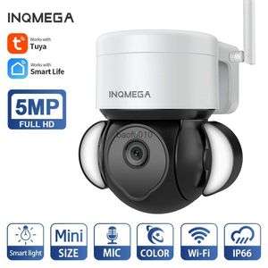 inqmega 5MP wifi tuyaカメラスマートクラウドPTZ IPカメラアウトドアフードライトGoogle Home Alexa Video Surveillance Cam for Yard L230619