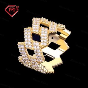 Mens S925 Miami Cuban Link Style Hip Hop Ring Crown Edition Iced Out VVS Diamond Moissanite