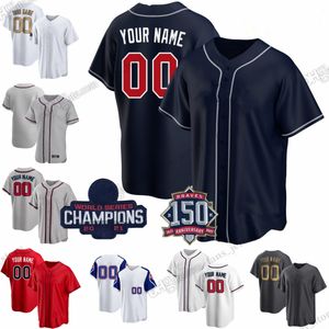 S-6XL Nick Anderson Baseball Jersey Ozzie Braves Albies Matt Olson Austin Riley Hank Aaron Max Fried Eddie Rosario Ehire Adrianza Anderson Adrianza Arcia Chavez