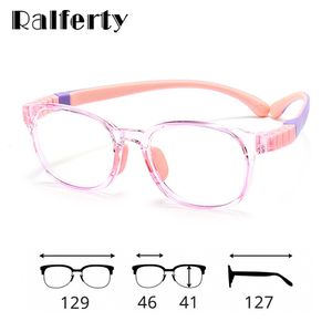 Eyeglass Frame Ralferty TR90 Child Silicone Hinge Girl Boy Kids Anti Blue Glasses Flexible 0 Diopter Prescription Optic 230628