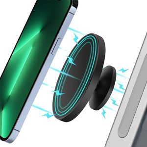Dubbel magnetisk mobiltelefonhållare för iPhone Magsafe Alla smartphones aluminiumlegering justerbar skrivbordsbilmontering väggfäste