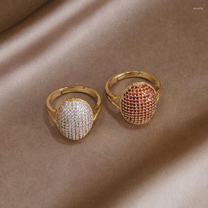 Cluster Rings Elegante Cristal Geométrico Ajustável Para Mulheres Marcas de Moda Joias Exclusivas Abertas Acessórios de Noivado