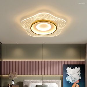 Ceiling Lights Pendant Nordic Led Lamps Gold Acrylic Creative Flower Shaped Lampara Techo Bedroom Living Dining Room Home Decor