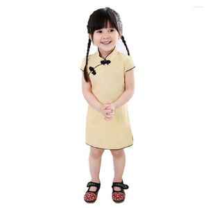 Roupa étnica Vestido de estilo chinês Roupas de bebê menina Vestidos de verão Infantis QIPAO Cheongsam Chi-pao