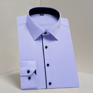 Herrenhemden Hochwertiges Männerhemd Langarm Twill Solides kausales formelles Business-Hemd Marke Mannhemden 230628