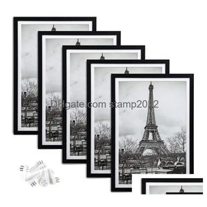 Molduras e molduras Gallerymount Picture Frame Set - Preto/Branco 4 tamanhos Exiba seus P Os com estilo Drop Delivery Home Garden Ar Dhpwg