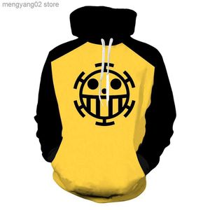 Erkek Hoodies Tişörtü Anime Tek Parça Trafalgar Hukuk Cosplay Hoodie Gel Unisex Hoodie Yetişkin Erkekler Kadınlar Casual Kazak Kazak T23628 Tops