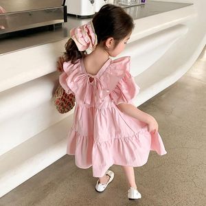 Girl Dresses Ins Baby Boutique Dress Kids Girls Ruffles Cotton For Children Fashion Wear Summer Soft Cool Casual Clothing