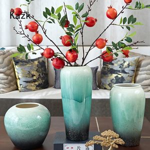 Vasi Moda nordica Vaso in ceramica Decorazioni moderne Arte del desktop Fiori secchi Stoccaggio Accessori per la decorazione del soggiorno della casa