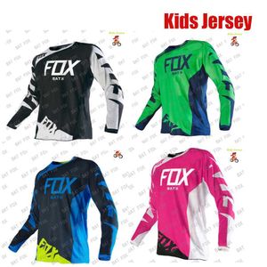 Camisetas masculinas para crianças Motocross Downhill Ciclismo Jerseys MTB BAT Fox Mountain Bike DH Camisa Motocicleta Crianças Roupas de Ciclismo