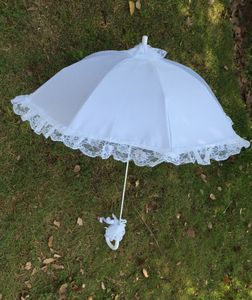 Parasole Hochzeit Braut Parasol Regenschirm hohle Spitze weiße romantische Foto Requisiten Dekorative Regenschirme Blumenmädchen
