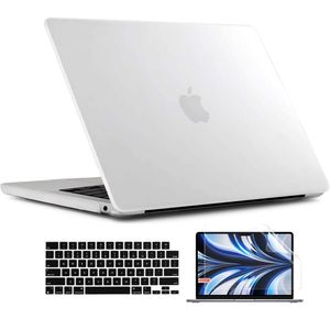 Gefrostete Hartschalenhülle für MacBook Air 15 Zoll 2023, Modell A2941 mit M2-Chip + Displayschutzfolie für Tastaturabdeckung