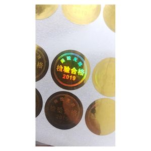 Adesivo 15mm Round 3d Hologram Security Secrether Rótulo de impressão personalizado para embalagem