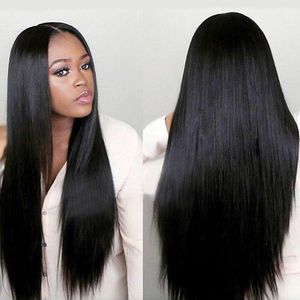 Peruca de cabelo humano com fechamento reto de 30 polegadas para mulheres negras 13 x 6 HD de osso frontal