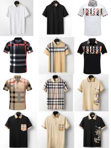 Designer men's T-shirt black and white beige checkered stripes brand pure cotton breathable slim casual shirt street the same men's and women's top quality 3xl