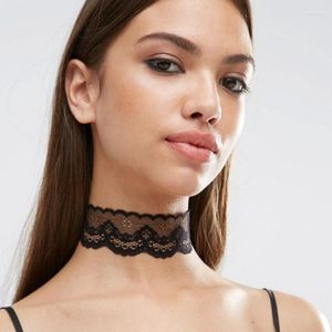 Choker Gothic Black Lace Flower Velvet Chocker Necklace Set For Women Fashion Jewelry Geometry Triangle Collares