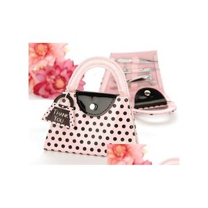 Lixas de Unha Favor Presente Bolsa Polca Rosa Conjunto Manicure Pedicure Kd1 Drop Delivery Saúde Beleza Art Salon Dhrxj