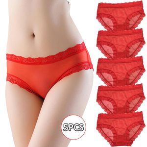 Women's Pants Solid Mesh Sexy Lace 5PCS Waist Fashion Low Color Women's Breathable Underpants Body Stockings For Women Bulk