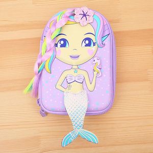 Bolsas Caixa de lápis escolar de sereia fofa para meninas caixa de cartucho grande lápis Eva Penal grande papelaria bolsa de armazenamento Kawaii