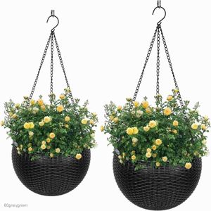 Vasos de plantas 1pc Plantadores suspensos Cestas suspensas auto-irrigáveis para plantas internas e externas Vaso de flores Plantadores de jardim peças diferentes R230621