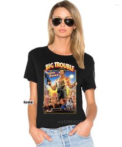 Camisetas femininas 2023 engraçadas masculinas casuais grandes problemas em Little China design de filme de ação dos anos 80 tamanho grande estilo de moda camiseta