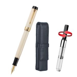 Pens Jinhao 100 Centennial Resin Fountain Stift EF/F 18 kgp/gebogene Nib 0,5/1,0 mm mit Konverter Golden Clip Business Office Geschenkstift