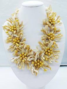 Choker Chokers Promotion Round Halsband hängar halsband Skal Flower Smycken Freshwater For Women 20 