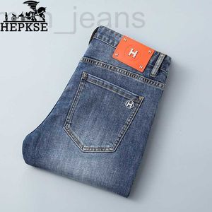 Mäns jeans designer high end europeisk butik för män jeans 2022 vår tunna koreanska elastiska smala fashion kuxd