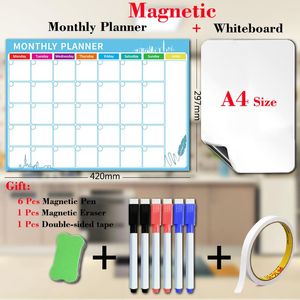 Whiteboard A3 Size Moterm Planner Magnetic White Board For Wall Calender Daily Schedet Child Whiteboard Home School Dry Erase Board
