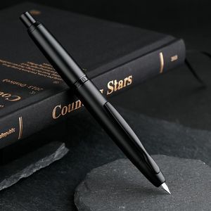 Pennor Mohn A1 Press Metal Fountain Pen Dractable Extra Fine NiB 0,4 mm med klipp/No Clip Ink Pen Office School Writing Present