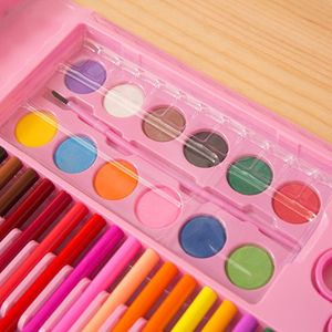 İşaretçiler 86/150pcs/set çizim alet kiti kutu boyama fırçası sanat işaretleyici su renk kalemi mum boya yazma malzemeleri kalemler çocuk hediye işaretleyicileri