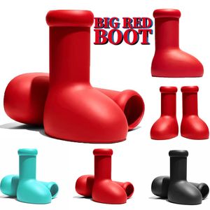Designer Big Red Boot Mschf Men Women Rain Boots Eve Rubber Knee Booties Cartoon Shoes Thick Bottom Platform Storlek 35-48