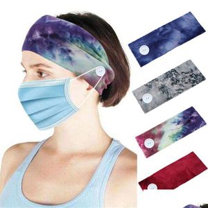 Headband Button For Nurses Women Men Yoga Sports Workout Turban Tie Dye Head Wrap Elastic Hair Band Jk2006Xb Drop Delivery Products Dhtvj